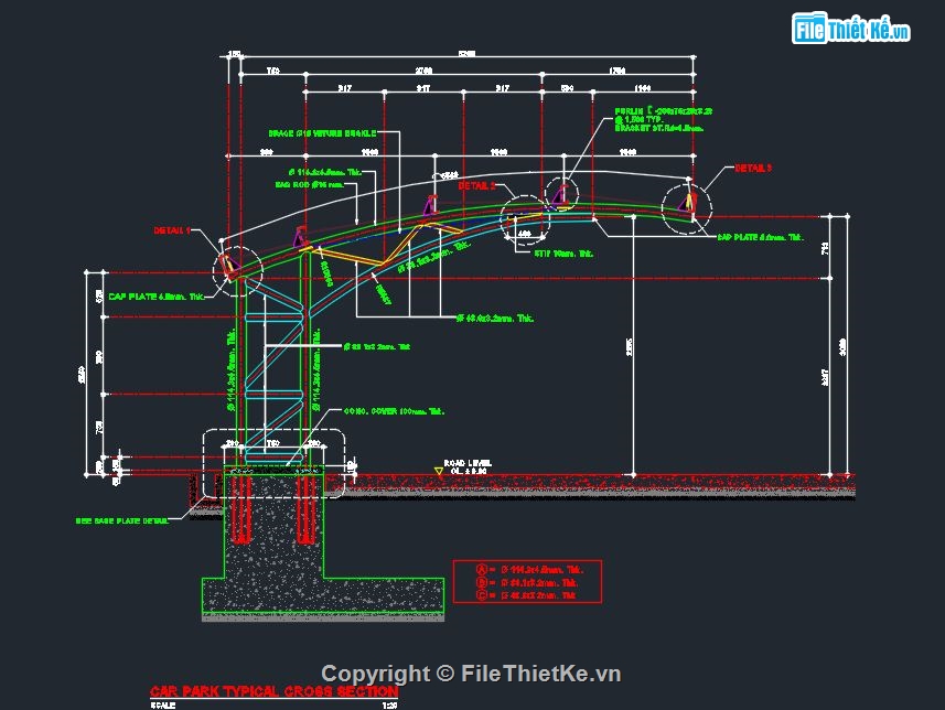 Bản Vẽ [Cad + Sketchup] Nhà Để Xe Ô Tô 5.25X37.5M